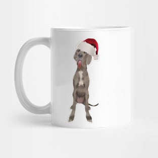 Funny Great Dane in Santa Hat Mug